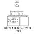Russia, Khabarovsk, Utes travel landmark vector illustration