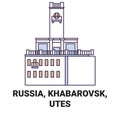 Russia, Khabarovsk, Utes travel landmark vector illustration