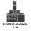 Russia, Khabarovsk, Utes travel landmark vector illustration