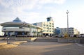 Russia, Khanty-Mansiysk. The building of the river station and river port