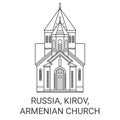 Russia, Kirov, Armenian Church travel landmark vector illustration