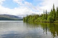 Kola Peninsula, Lovozero tundras, Seydozero in summer, Karelia, rural landscape in the village of Conchezero Royalty Free Stock Photo