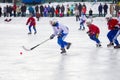 RUSSIA, KOROLEV- FEBRUARY 18, 2017: Bandy tournament in honor of the local famous coaches was held for the first time in