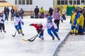 RUSSIA, KOROLEV- FEBRUARY 18, 2017: Bandy tournament in honor of the local famous coaches was held for the first time in