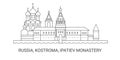 Russia, Kostroma, Ipatiev Monastery, travel landmark vector illustration Royalty Free Stock Photo