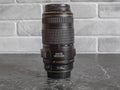 Canon zoom lens with a focal length of 70-300mm F4-5.6 for the EF mount Royalty Free Stock Photo