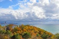 Russia, Krasnodar region, Dzhubga. Sea coast of Black sea in october in cloudy day Royalty Free Stock Photo