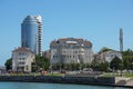 View of the city of Novorossiysk. Embankment and high-rise building Corn Royalty Free Stock Photo