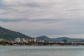View of the southern resort town of Gelendzhik against the mountains Royalty Free Stock Photo