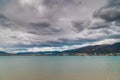 View of the southern resort town of Gelendzhik against the mountains Royalty Free Stock Photo