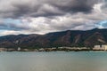 View of the southern resort town of Gelendzhik against the mountains Royalty Free Stock Photo