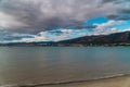 View of the southern resort town of Gelendzhik against the mountains Royalty Free Stock Photo