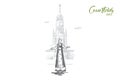 Russia, Kremlin, Moscow, travel, city concept. Hand drawn isolated vector.
