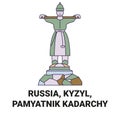 Russia, Kyzyl, Pamyatnik Kadarchy travel landmark vector illustration