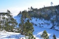 Russia, lake Ladoga Ladozhskoye, the gulf of Murolakhti Kocherga in frosty winter day