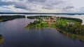 Russia, lake Valday, the Iveron monastery, (Aerial Drone flights)