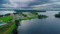 Russia, lake Valday, the Iveron monastery, (Aerial Drone flights)