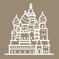 Russia landmark building line art illustration outline icon