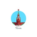 Russia landmark round icon.