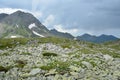 Russia, the landscapes of the Caucasian biosphere reserve. Imereti nnsky mountain range in the cloudy weather