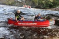 27.09.2020 Russia, Leningrad region, Losevo village, sports rafting training on the rapids of the Vuoksa river