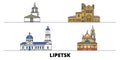 Russia, Lipetsk flat landmarks vector illustration. Russia, Lipetsk line city with famous travel sights, skyline, design Royalty Free Stock Photo