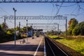 The railway in the village Tolmachevo