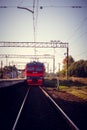 The railway in the village Tolmachevo