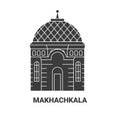 Russia, Makhachkala travel landmark vector illustration