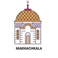 Russia, Makhachkala travel landmark vector illustration