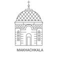 Russia, Makhachkala travel landmark vector illustration