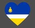 Buryatia National Europe Flag Heart Emblem Royalty Free Stock Photo