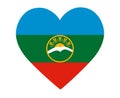Karachay-Cherkessia National Europe Flag Heart Emblem Royalty Free Stock Photo