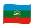Karachay-Cherkessia National Europe Flag Ribbon Emblem Royalty Free Stock Photo