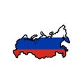 russia map flag design vector Royalty Free Stock Photo