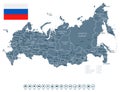 Russia - map and flag - illustration