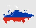 Russia Flag Map. Map of the Russian Federation with the Russian country banner. Vector Illustration Royalty Free Stock Photo