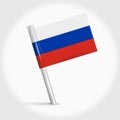Russia map pin flag. 3D realistic vector illustration Royalty Free Stock Photo