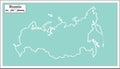 Russia Map in Retro Style. Outline Map. Royalty Free Stock Photo