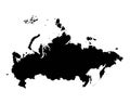 Russia Map. Russian Country Map. Black and White National Nation Geography Outline Border Boundary Territory Shape Vector Illustra Royalty Free Stock Photo