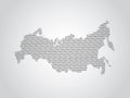 Russia map vector illustration using binary numbers or signs to represent digital country