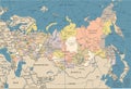 Russia Map - Vintage Vector Illustration