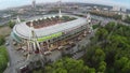 Aerial view of the Lokomotiv football stadium.