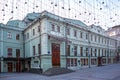 Russia, Moscow, April 2020. Empty streets of the city. Moscow Art Theart named after Chekhov. Quarantine in Moscow. City center,