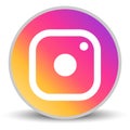 Russia, Moscow - April 29 2019: Instagram logotype camera icon on white background. Instagram - free application for sharing