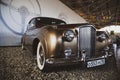 Classic Vintage car chrome grille old car and Headlight detail Royalty Free Stock Photo