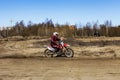 Russia, Moscow, April 14, 2018, training teenager riding motorcycles, editorial