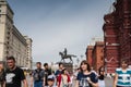 Russia, Moscow - August 2016: Marshal Zhukov Monument in Moscow at Red Square Royalty Free Stock Photo