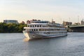 Russia, Moscow August 2018: small river tourist boat on the river Royalty Free Stock Photo