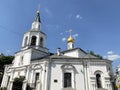 Russia, Moscow. Church of the Assumption of Blessed Virgin Mary Uspenskaya church in Pechatniki in summer